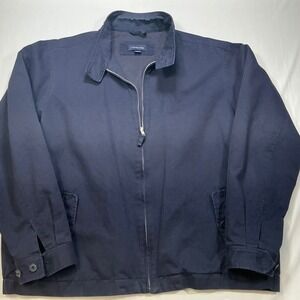 Lands End Mens Navy Full Zip Harrington Style Jacket Size XL